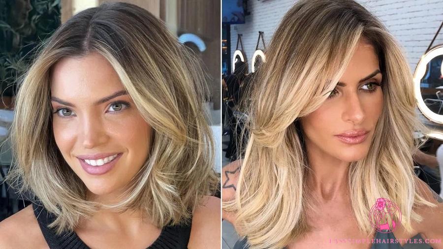 Mid length haircut – Curly Gradient and Blonde - Mid-length haircut – Curly, Gradient and Blonde